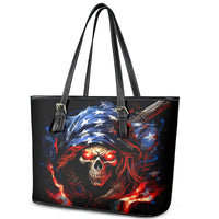 American Skull Leather Tote Bag One Day I Gonna Fuck It All - Wonder Print Shop