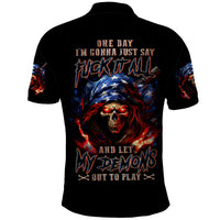 American Skull Polo Shirt One Day I Gonna Fuck It All - Wonder Print Shop