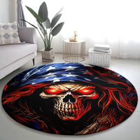 American Skull Round Carpet One Day I Gonna Fuck It All
