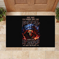American Skull Rubber Doormat One Day I Gonna Fuck It All - Wonder Print Shop