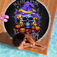 Halloween Skull Beach Blanket Please Excuse My Resting Witch Face - Wonder Print Shop