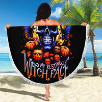 Halloween Skull Beach Blanket Please Excuse My Resting Witch Face - Wonder Print Shop