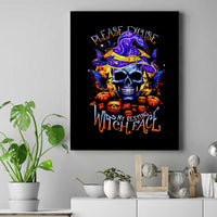 Halloween Skull Canvas Wall Art Please Excuse My Resting Witch Face - Wonder Print Shop