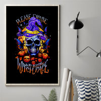 Halloween Skull Canvas Wall Art Please Excuse My Resting Witch Face - Wonder Print Shop
