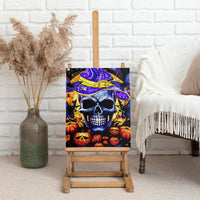 Halloween Skull Canvas Wall Art Please Excuse My Resting Witch Face - Wonder Print Shop