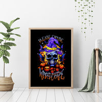 Halloween Skull Canvas Wall Art Please Excuse My Resting Witch Face - Wonder Print Shop