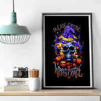 Halloween Skull Canvas Wall Art Please Excuse My Resting Witch Face - Wonder Print Shop