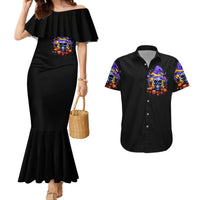 Halloween Skull Couples Matching Mermaid Dress and Hawaiian Shirt Please Excuse My Resting Witch Face - Wonder Print Shop