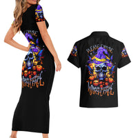 Halloween Skull Couples Matching Short Sleeve Bodycon Dress and Hawaiian Shirt Please Excuse My Resting Witch Face - Wonder Print Shop
