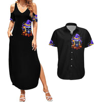 Halloween Skull Couples Matching Summer Maxi Dress and Hawaiian Shirt Please Excuse My Resting Witch Face - Wonder Print Shop