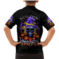 Halloween Skull Family Matching Mermaid Dress and Hawaiian Shirt Please Excuse My Resting Witch Face - Wonder Print Shop