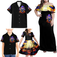 Halloween Skull Family Matching Off Shoulder Maxi Dress and Hawaiian Shirt Please Excuse My Resting Witch Face - Wonder Print Shop