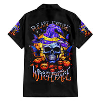 Halloween Skull Family Matching Off Shoulder Maxi Dress and Hawaiian Shirt Please Excuse My Resting Witch Face - Wonder Print Shop