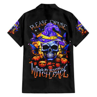 Halloween Skull Family Matching Short Sleeve Bodycon Dress and Hawaiian Shirt Please Excuse My Resting Witch Face - Wonder Print Shop