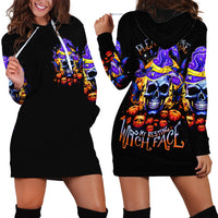 Halloween Skull Hoodie Dress Please Excuse My Resting Witch Face - Wonder Print Shop
