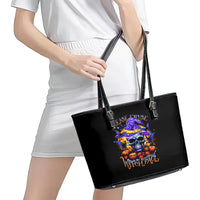 Halloween Skull Leather Tote Bag Please Excuse My Resting Witch Face - Wonder Print Shop