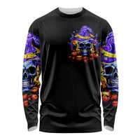 Halloween Skull Long Sleeve Shirt Please Excuse My Resting Witch Face - Wonder Print Shop