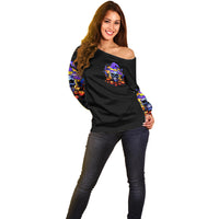 Halloween Skull Off Shoulder Sweater Please Excuse My Resting Witch Face - Wonder Print Shop
