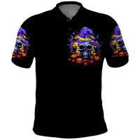 Halloween Skull Polo Shirt Please Excuse My Resting Witch Face - Wonder Print Shop