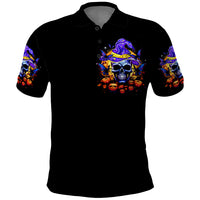 Halloween Skull Polo Shirt Please Excuse My Resting Witch Face - Wonder Print Shop