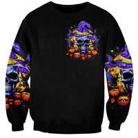 Halloween Skull Sweatshirt Please Excuse My Resting Witch Face - Wonder Print Shop
