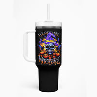 Halloween Skull Tumbler With Handle Please Excuse My Resting Witch Face - Wonder Print Shop