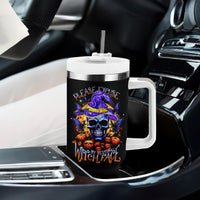 Halloween Skull Tumbler With Handle Please Excuse My Resting Witch Face - Wonder Print Shop