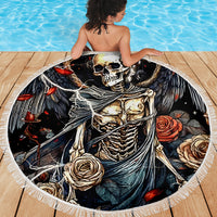 Angel Skull Beach Blanket Sometimes An Angel Sometimes A Hellraiser - Wonder Print Shop