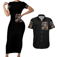 Angel Skull Couples Matching Short Sleeve Bodycon Dress and Hawaiian Shirt Sometimes An Angel Sometimes A Hellraiser - Wonder Print Shop