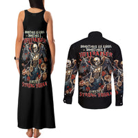 Angel Skull Couples Matching Tank Maxi Dress and Long Sleeve Button Shirts Sometimes An Angel Sometimes A Hellraiser - Wonder Print Shop