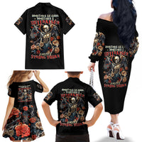 Angel Skull Family Matching Off Shoulder Long Sleeve Dress and Hawaiian Shirt Sometimes An Angel Sometimes A Hellraiser - Wonder Print Shop