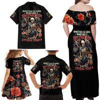 Angel Skull Family Matching Off Shoulder Maxi Dress and Hawaiian Shirt Sometimes An Angel Sometimes A Hellraiser - Wonder Print Shop