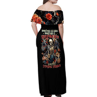 Angel Skull Family Matching Off Shoulder Maxi Dress and Hawaiian Shirt Sometimes An Angel Sometimes A Hellraiser - Wonder Print Shop