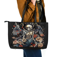 Angel Skull Leather Tote Bag Sometimes An Angel Sometimes A Hellraiser - Wonder Print Shop