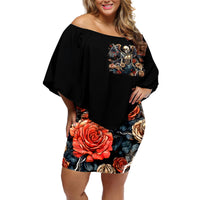 Angel Skull Off Shoulder Short Dress Sometimes An Angel Sometimes A Hellraiser - Wonder Print Shop