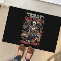 Angel Skull Rubber Doormat Sometimes An Angel Sometimes A Hellraiser - Wonder Print Shop