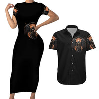Warrior Skull Couples Matching Short Sleeve Bodycon Dress and Hawaiian Shirt Warriors Are The One Who Always Fight - Wonder Print Shop