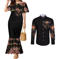 Warrior Skull Couples Matching Mermaid Dress and Long Sleeve Button Shirt Warriors Are The One Who Always Fight