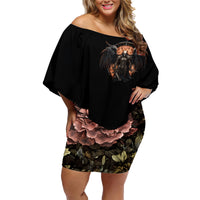 Warrior Skull Family Matching Off Shoulder Short Dress and Hawaiian Shirt Warriors Are The One Who Always Fight - Wonder Print Shop