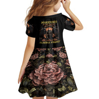 Warrior Skull Family Matching Short Sleeve Bodycon Dress and Hawaiian Shirt Warriors Are The One Who Always Fight - Wonder Print Shop