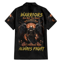 Warrior Skull Family Matching Short Sleeve Bodycon Dress and Hawaiian Shirt Warriors Are The One Who Always Fight - Wonder Print Shop