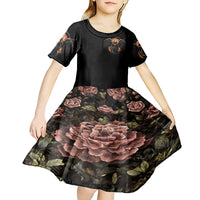 Warrior Skull Kid Short Sleeve Dress Warriors Are The One Who Always Fight - Wonder Print Shop