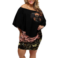 Warrior Skull Off Shoulder Short Dress Warriors Are The One Who Always Fight - Wonder Print Shop