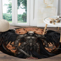 Warrior Skull Round Carpet Warriors Are The One Who Always Fight