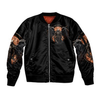Warrior Skull Sleeve Zip Bomber Jacket Warriors Are The One Who Always Fight - Wonder Print Shop