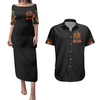 Witch Skull Couples Matching Puletasi Dress and Hawaiian Shirt Witches With Hitches - Wonder Print Shop