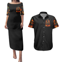 Witch Skull Couples Matching Puletasi Dress and Hawaiian Shirt Witches With Hitches - Wonder Print Shop