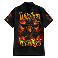 Witch Skull Family Matching Long Sleeve Bodycon Dress and Hawaiian Shirt Witches With Hitches - Wonder Print Shop
