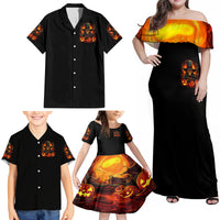 Witch Skull Family Matching Off Shoulder Maxi Dress and Hawaiian Shirt Witches With Hitches - Wonder Print Shop