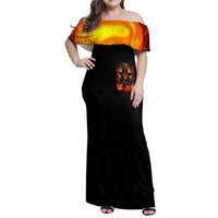 Witch Skull Family Matching Off Shoulder Maxi Dress and Hawaiian Shirt Witches With Hitches - Wonder Print Shop